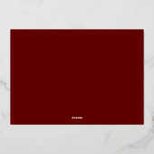 Minimal Script Four Photo Red Merry Christmas 箔シーズンカード (裏面)