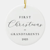 Minimal Script Grandparents Christmas Ornament セラミックオーナメント (正面)