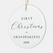 Minimal Script Grandparents Christmas Ornament セラミックオーナメント (左)