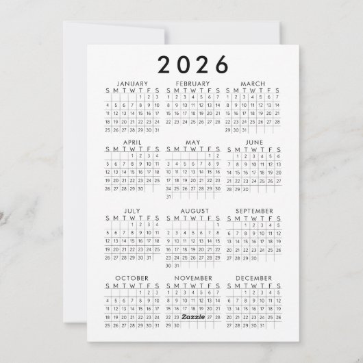 Minimal Script Happy Holidays 4 Photos Calendar シーズンカード (裏面)