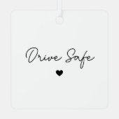 Minimal Script Heart Drive Safe Car Ornament メタルオーナメント (裏面)