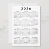 Minimal Script Merry Christmas 4 Photos Calendar シーズンカード (裏面)