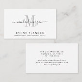 Minimal Script Monogram Event Planner 名刺 (正面/裏面)