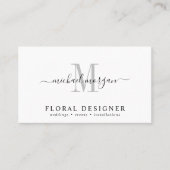 Minimal Script Monogram Floral Designer 名刺 (正面)