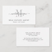 Minimal Script Monogram Luxury Realtor 名刺 (正面/裏面)