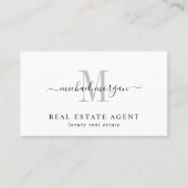 Minimal Script Monogram Luxury Realtor 名刺 (正面)