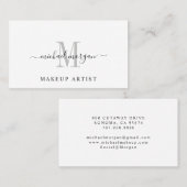 Minimal Script Monogram Makeup Artist 名刺 (正面/裏面)