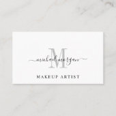 Minimal Script Monogram Makeup Artist 名刺 (正面)