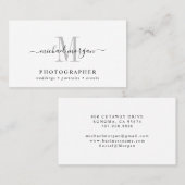 Minimal Script Monogram Photographer 名刺 (正面/裏面)