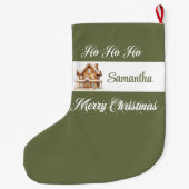 Minimal Script Personalized Christmas Stocking ラージクリスマスストッキング (裏面)