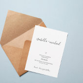 Minimal Script Wedding Invitation with Heart  招待状