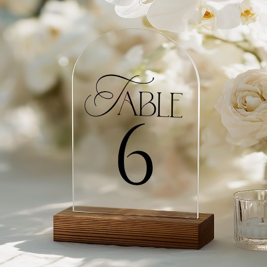 Minimal Script Wedding Table Number アクリル招待状