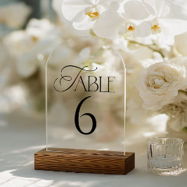 Minimal Script Wedding Table Number アクリル招待状