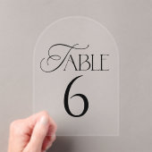 Minimal Script Wedding Table Number アクリル招待状 (インサイチュ (ポータブル))