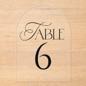Minimal Script Wedding Table Number アクリル招待状 (正面)
