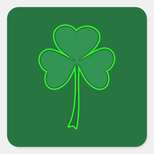 Minimal Shamrock St Patrick’s Day - Autocolante スクエアシール (正面)