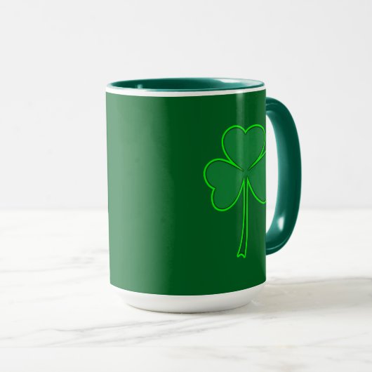Minimal Shamrock St Patrick’s Day Shirt – caneca マグカップ (正面右)