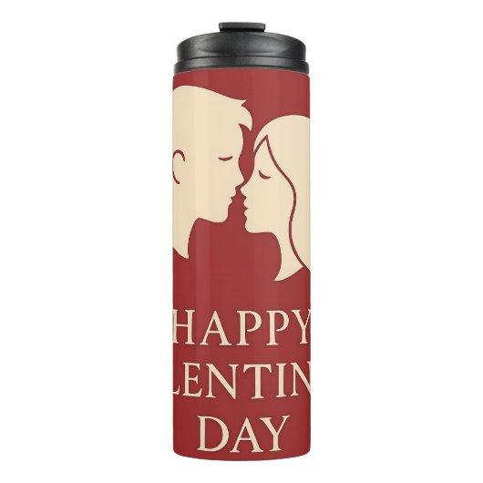 Minimal Silhouette Romantic Valentines Travel タンブラー (正面)