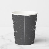 Minimal Silver Bow Winter Snow Baby Shower Welcome 紙コップ (右)