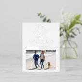 Minimal Silver Snowflakes Joy To The World Family 箔シーズンポストカード (立ち正面)