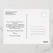 Minimal Silver Snowflakes Joy To The World Family 箔シーズンポストカード (裏面)