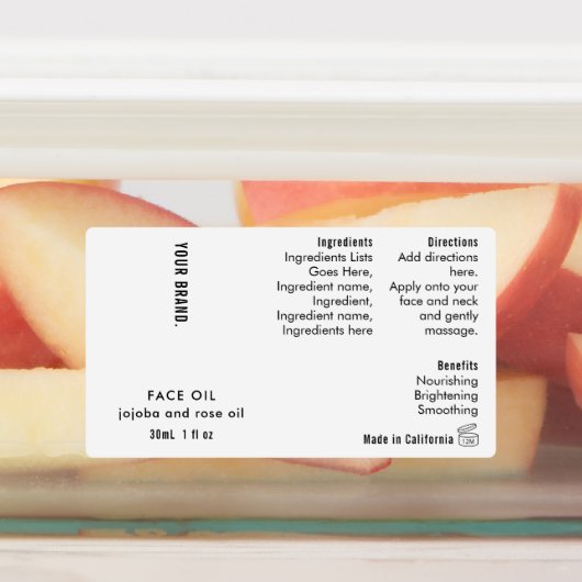 Minimal Simple 1oz 30ml Dropper Bottle Waterproof ラベル (貼付)