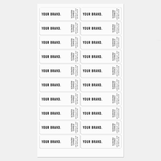 Minimal Simple Candle Jar Thin Vertical Waterproof ラベル (シート)