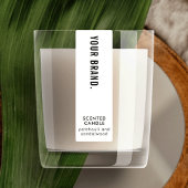 Minimal Simple Candle Jar Thin Vertical Waterproof ラベル