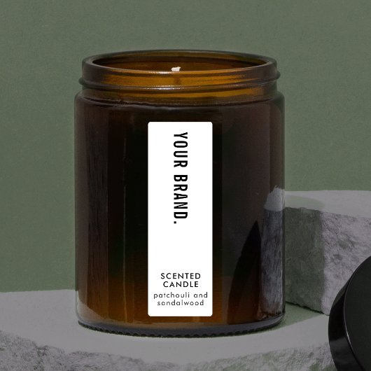 Minimal Simple Candle Jar Thin Vertical Waterproof ラベル