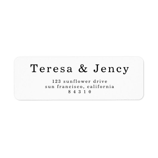 Minimal Simple Clean White Design ラベル (正面)