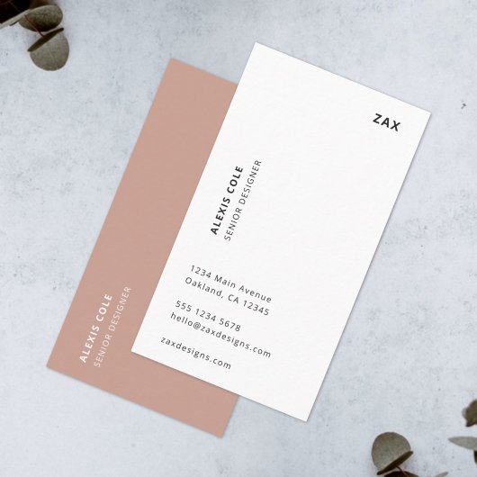 Minimal Simple Dusky Pink Feminine Soft Blush 名刺