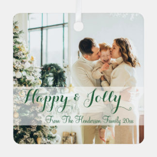 Minimal Simple Family Photo  メタルオーナメント