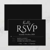 Minimal Simple modern Elegant Wedding  出欠カード (正面/裏面)