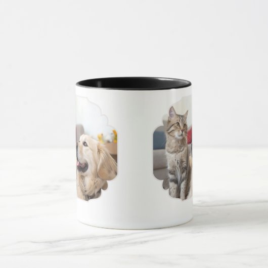 Minimal Simple Pet Mug – Dog & Cat Line Art Design マグカップ (中央)