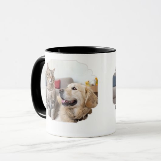 Minimal Simple Pet Mug – Dog & Cat Line Art Design マグカップ (正面左)