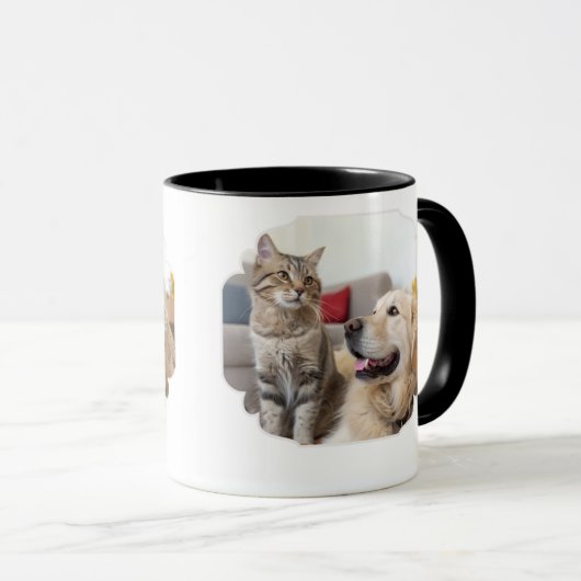 Minimal Simple Pet Mug – Dog & Cat Line Art Design マグカップ (正面右)