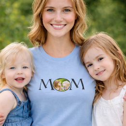 Minimal Simple Photo Navy MOM Mother's Day Gift  Tシャツ