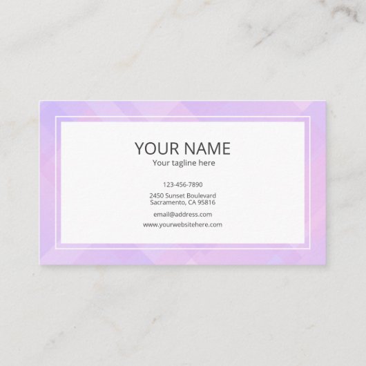 Minimal Simple Pink Purple Gradient Geometric Back 名刺 (裏面)