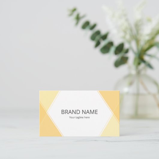 Minimal Simple Pop Yellow Orange Line Frame 名刺 (スタンド正面)