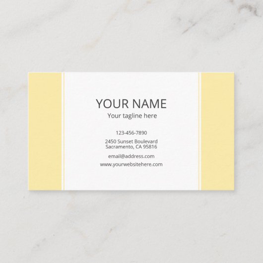 Minimal Simple Pop Yellow Orange Line Frame 名刺 (裏面)