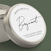 Minimal Simple Professional Candle Jar Lid Label ラウンドシール