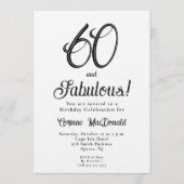 Minimal Sixty and Fabulous 60th Birthday Party 招待状 (正面)