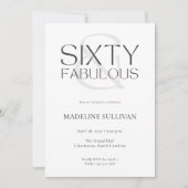 Minimal Sixty and Fabulous 60th Birthday Party 招待状 (正面)