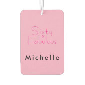 Minimal Sixty & Fabulous 60th Birthday Party カーエアーフレッシュナー (裏面)