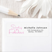 Minimal Sixty & Fabulous 60th Birthday Party ラベル (インサイチュ)