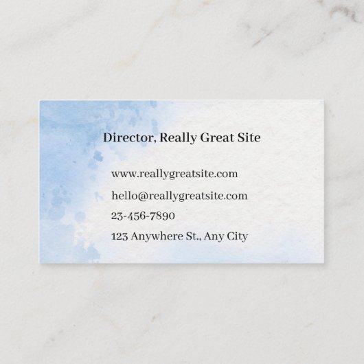 Minimal Sky Blue Business Card 名刺 (裏面)