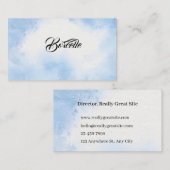 Minimal Sky Blue Business Card 名刺 (正面/裏面)