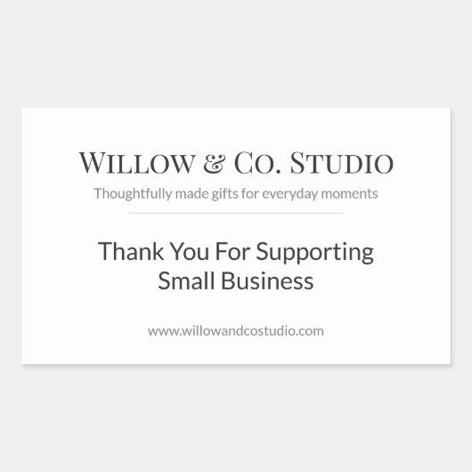 Minimal Small Business 長方形シール (正面)