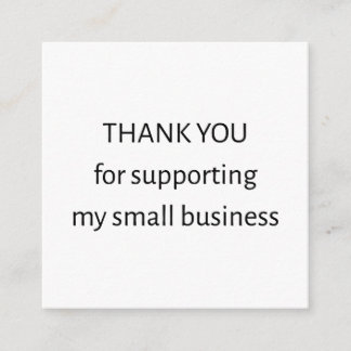 Minimal Small Business Thank You Business Card スクエア名刺