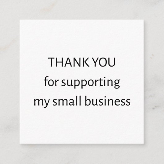 Minimal Small Business Thank You Business Card スクエア名刺 (正面)